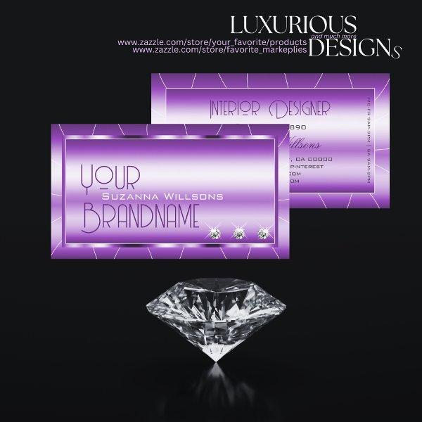 Shimmery Royal Purple with Diamonds Glamorous Luxe
