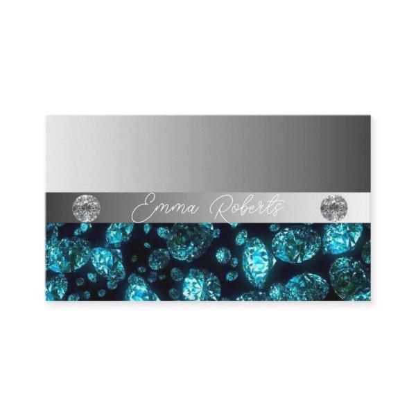 Shimmery Silver Sparkle Glitter Diamonds  Business