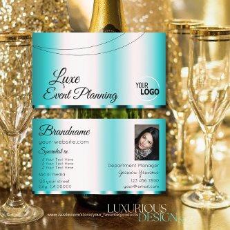 Shimmery Teal Glamorous with Logo and Photo Modern