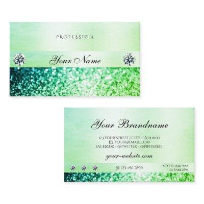 Shimmery Teal Green Glitter Diamonds Professional