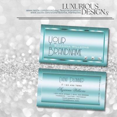 Shimmery Teal with Diamonds Outstanding Glamorous
