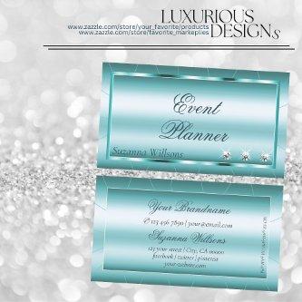 Shimmery Teal with Diamonds Professional Modern