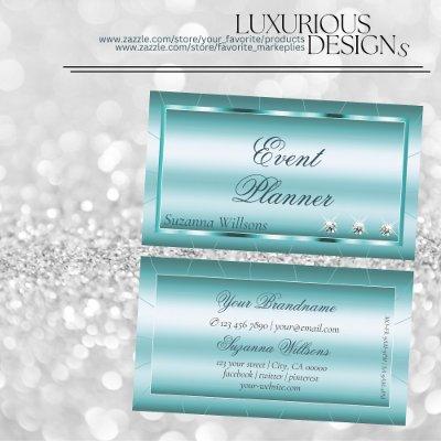 Shimmery Teal with Diamonds Professional Modern