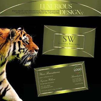 Shimmery Yellow Olive Green with Monogram and Logo