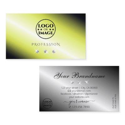 Shimmery Yellow Silver Sparkling Diamonds Add Logo
