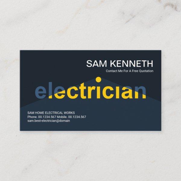 Shining Yellow Light Electrician Signage Electric