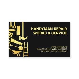 Shiny Gold Construction Handyman Tools