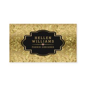 Shiny gold foil  damask pattern