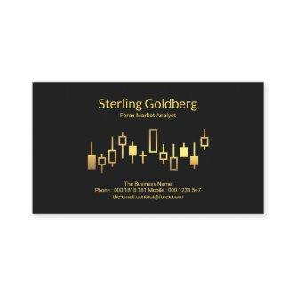 Shiny Gold Stock Exchange Graph Forex Dealer