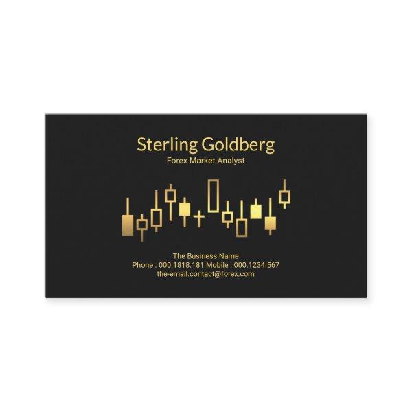 Shiny Gold Stock Exchange Graph Forex Dealer