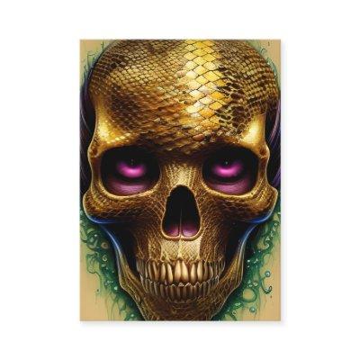 Shiny Smooth Glass Look for Gold Skull