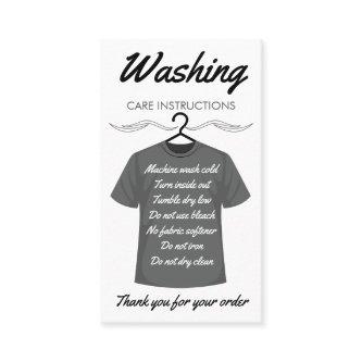 Shirt Washing Care Instructions Customer Direction