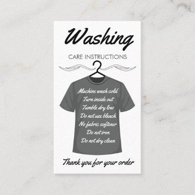 Shirt Washing Care Instructions Customer Direction