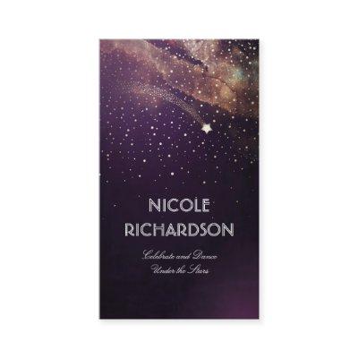 Shooting Star Starry Night Gold and Plum Modern