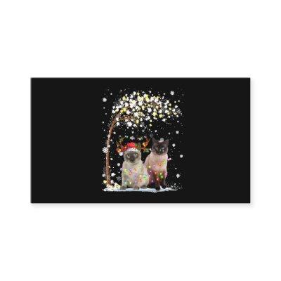 Siamese Cat Reindeer Hat Santa Christmas Tree Funn