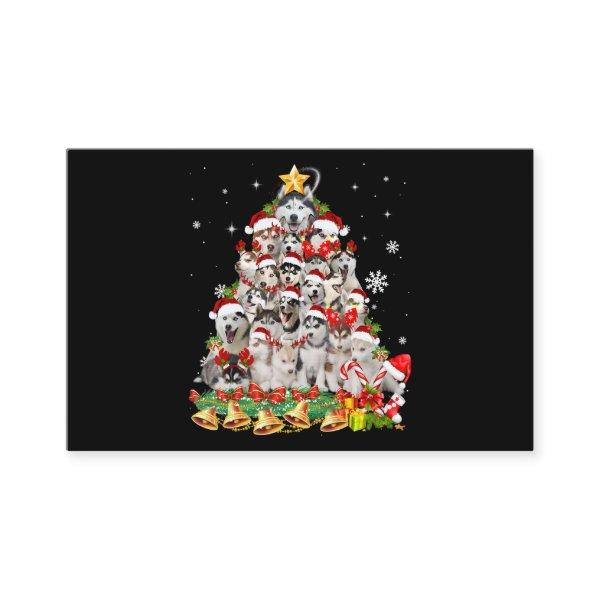 Siberian Husky Christmas Tree Lights Funny Dog