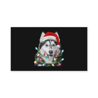 Siberian Husky Santa Christmas Tree Lights Xmas