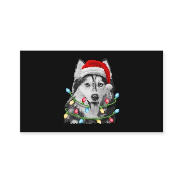 Siberian Husky Santa Christmas Tree Lights Xmas