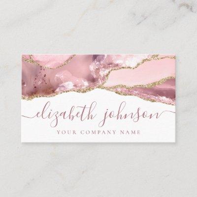 Signature Blush Pink Gold Glitter Agate Marble