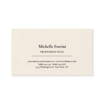 Signature Cream Elegant Plain Simple Minimalist
