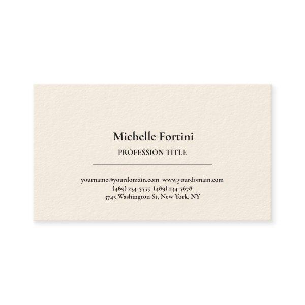 Signature Cream Elegant Plain Simple Minimalist