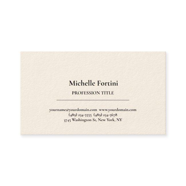 Signature Cream Elegant Plain Simple Minimalist