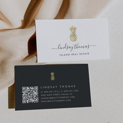 Signature Faux Gold Pineapple QR Code