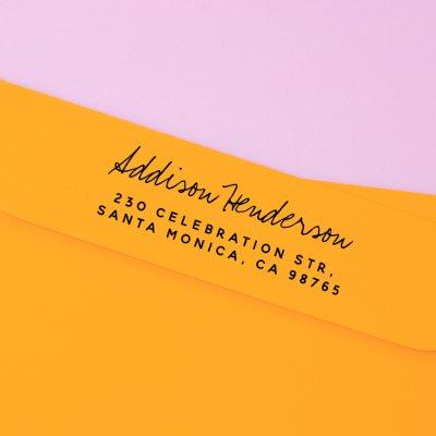 Signature Font Name & Simple Return Address Rubber Stamp