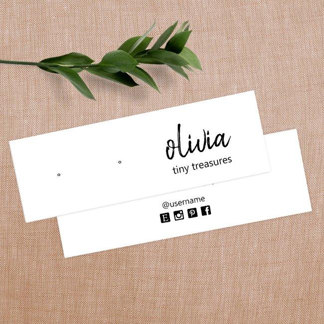 Signature Script Stud Earring Display Card