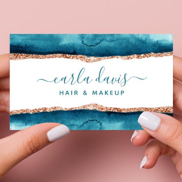 Signature Script Teal And Gold Watercolor