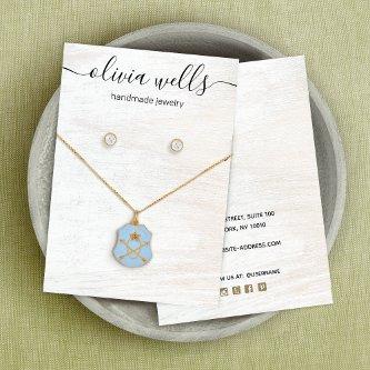 Signature Script White Wood Necklace Earring