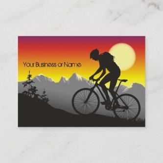 Silhouette Mountain Bike Biking Sunrise Sunset