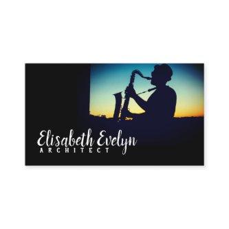 Silhouette of a Man Playing Saxophone