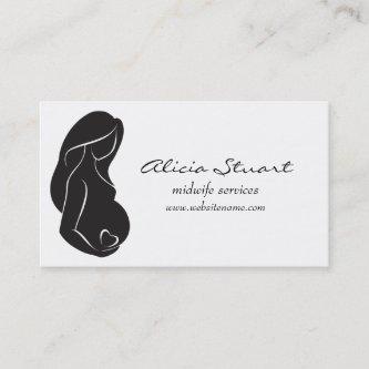 Silhouette Pregnant Woman Belly Heart