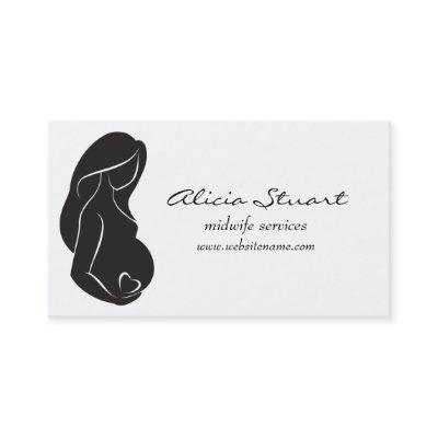Silhouette Pregnant Woman Belly Heart