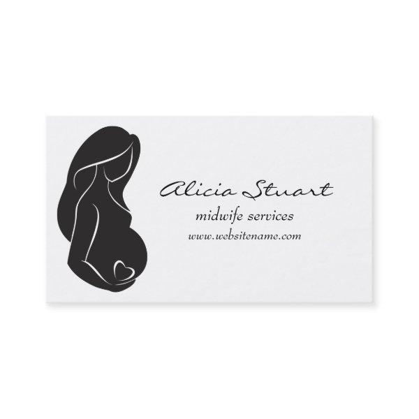 Silhouette Pregnant Woman Belly Heart