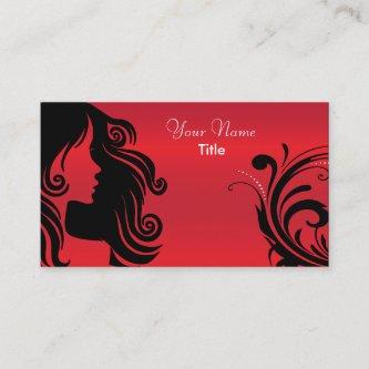Silhouette Woman Hair Stylist | Red
