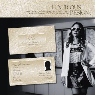 Silk Cream Snake Pattern with Monogram and Photo
