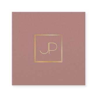 Silk Finish Gold Monogram Template Luxury Modern Square