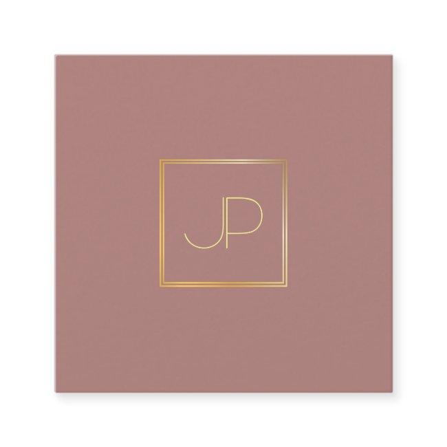Silk Finish Gold Monogram Template Luxury Modern Square