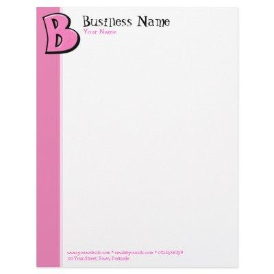 Silly Letter B pink Letterhead