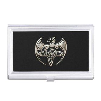 Silver And Black Dragon Trine Celtic Knots Art Case For