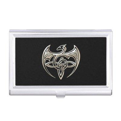 Silver And Black Dragon Trine Celtic Knots Art Case For