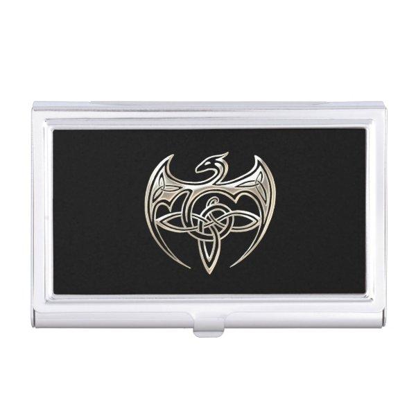 Silver And Black Dragon Trine Celtic Knots Art Case For