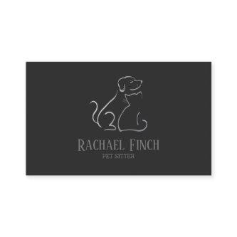 Silver And Charcoal Modern Minimalist Pet Sitter