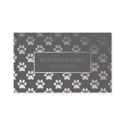 Silver And Gray Paw Print Pattern | Dog Walker