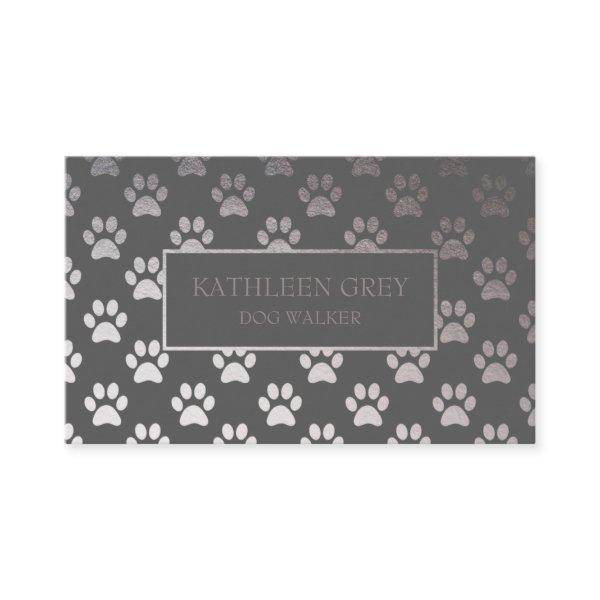 Silver And Gray Paw Print Pattern | Dog Walker