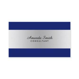 Silver Badge Simple Navy Blue Elegant Professional