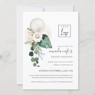Silver Balloon Floral logo Grand Opening Invite