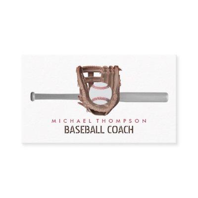 Silver Baseball Bat & Gear, Baseball Player, Coach